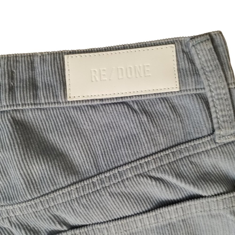 Re/Done 70s Blue Gray Corduroy Wide Leg Jeans Pants Size 26 - Picture 8 of 10